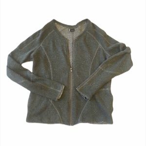 Sparkle & Fade Speckled Bomber Sweater Jacket Size Medium